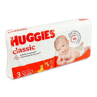 Підгузники Huggies Classic 3 4-9 кг 52шт (52шт)