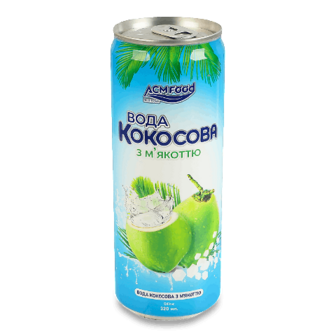 Вода кокосова ACM Food з м'якоттю з/б 0,32л (0,32л)