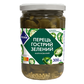 Перець «Премія»® гострий зелений маринований 300г