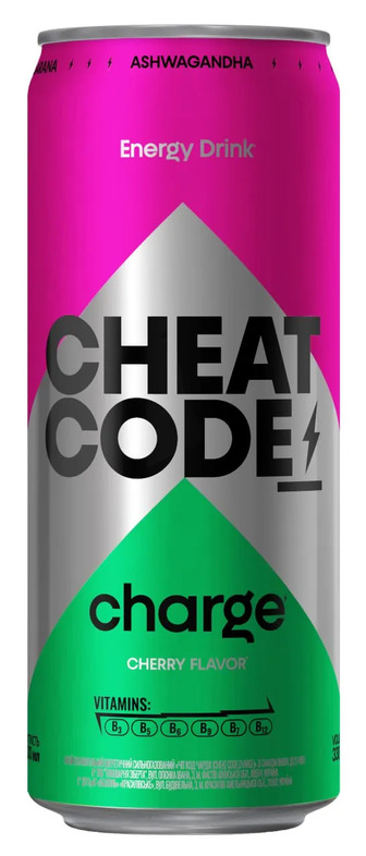 Напій енергетичний Cheat Code Charge зі смаком вишні 0.33 л (4820002714004)