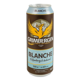 Пиво Grimbergen Blanche спеціальне світле з/б (0,5л)