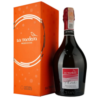 Вино La Tordera Prosecco Treviso DOC Aine ігристе біле екстра сухе коробка 0,75л