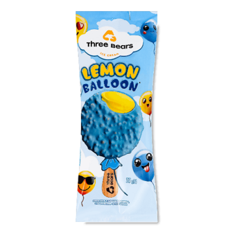 Морозиво Три ведмеді lemon Balloon у глазурі на паличці 55г (55г)