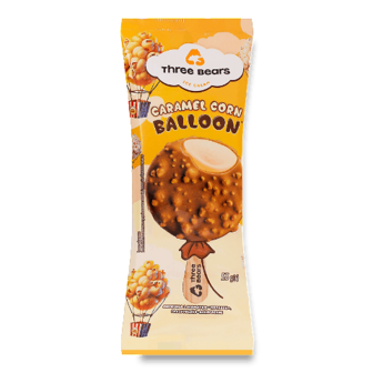Морозиво Three bears Caramel corn balloon 55г (55г)