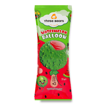 Морозиво Three bears Watermelon balloon смак кавуна 55г (55г)