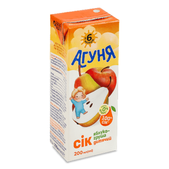 Сік Агуня яблуко-груша дитячий 200мл (200мл)