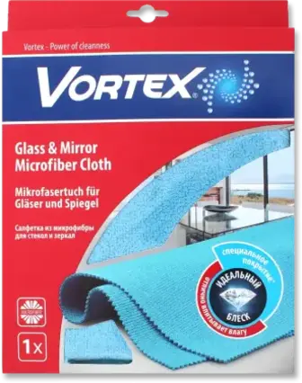 Cерветка Vortex для скла та дзеркал з мікрофібри 1 шт.