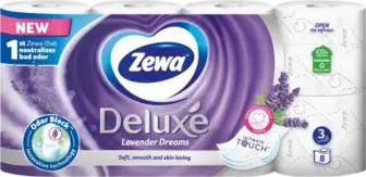 Папір туалетний Zewa Deluxe Лаванда 3-х шаровий 8 шт