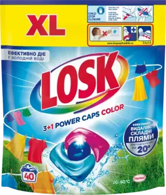 Капсули для прання Losk 3+1 Power Caps Color 40 шт
