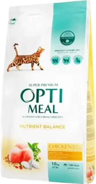 Корм Optimeal сухий з куркою для дорослих котів 10 кг