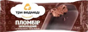 Морозиво Три Ведмеді пломбір шоколадний 70 г