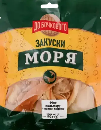 Кальмар До бочкового філе сушене солоне 90 г