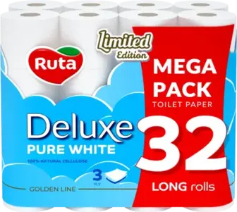 Туалетний папір Ruta Pure White Deluxe 3-шаровий 32 шт