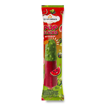 Морозиво Three bears Pop sticks зі смаком кавуна 55г (55г)