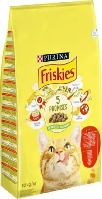 Сухий корм Friskies для дорослих котів з яловичиною, куркою і овочами 10 кг