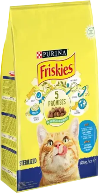 Сухий корм Friskies для дорослих котів з лососем та овочами 10 кг
