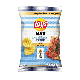 Чипси 95 г Lay's MAX картопляні зі смаком аргентинського стейку м/уп 