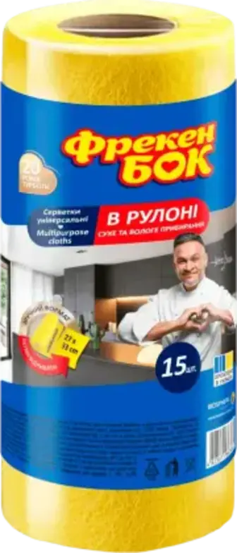 Серветки Фрекен Бок універсальні в рулоні 15 шт