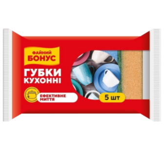 Губка Файний Бонус кухонна 5 шт
