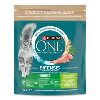 Корм для котів ONE Indoor з індичкою сухий (750г)