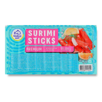 Палички крабові Водний світ Surimi sticks заморожені (200г)