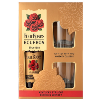Віскі Four Roses Bourbon 40% 0,7л + 2 келиха в коробці