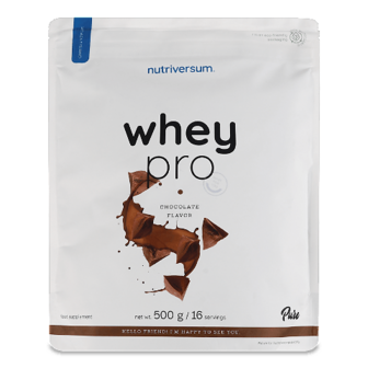 Дієтична добавка Nutriversum WHEY PRO Концентрат сироваткового білка зі смаком шоколаду 500г (500г)