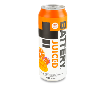 Напій енергетичний Battery Juiced Exotic fruits безалкогольний з/б (0,48л)