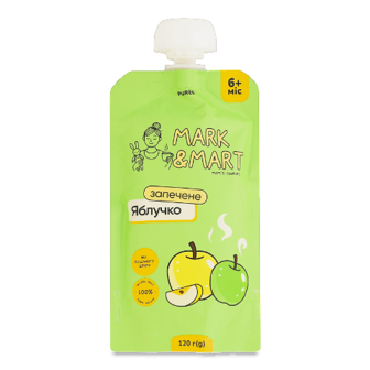 Пюре Mark&Mart запечене яблучко без цукру 120г (120г)