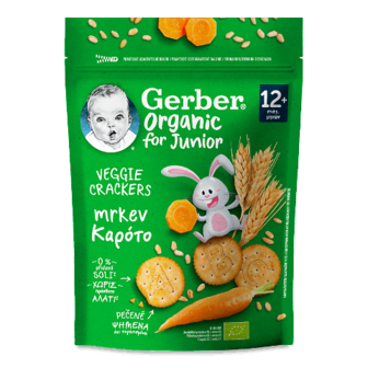 Крекери Gerber Organic пшеничні з морквою для дітей 100г (100г)