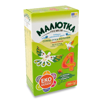 Суміш Малютка Premium 4 молочна суха з пребіотиками 350г (350г)