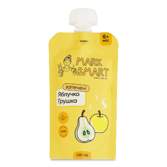 Пюре Mark&Mart запечене яблучко-груша без цукру 120г (120г)