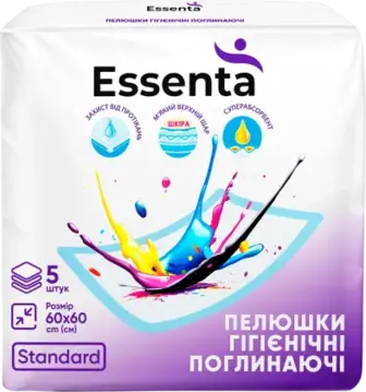 Пелюшки гігієнічні Essenta Standard 60х60 см 5 шт