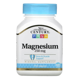 Магній, 250 мг, Magnesium, 21st Century, 110 таблеток
