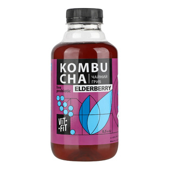 Напій бродіння Vit-Fit Kombucha Elderberry фільтрований непастеризований 0.5 л (4820129190361)