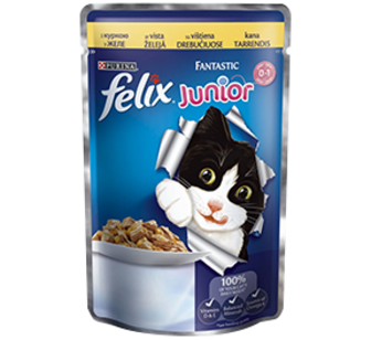 Корм Felix Fantastic Курка в желе д/кошенят 85г
