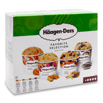 Морозиво Haagen-Dazs, вибрана колекція 4*95г/уп