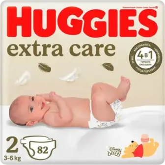 Підгузники Huggies Extra Care  Mega 2 3-6 кг 82 шт