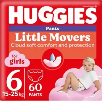 Підгузники-трусики Huggies для дівчат 6 Box 60 шт