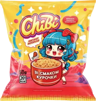 Вермішель швидкого приготування ChiBi зі смаком курки негостра 60 г