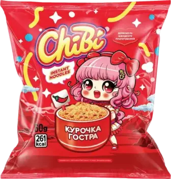 Вермішель швидкого приготування ChiBi зі смаком курки гостра 60 г