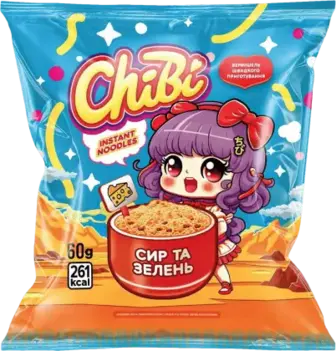 Вермішель швидкого приготування ChiBi зі смаком сиру та зелені 60 г