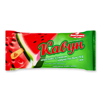 Морозиво Ласунка зі смаком кавуна та дині 70г (70г)