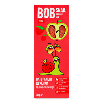Цукерки Bob Snail натуральні яблуко-полуниця 30г (30г)
