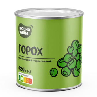 Горох «Повна Чаша»® консервований стерилізований (420г)
