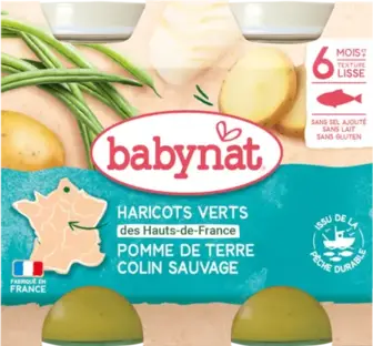 Пюре Babybio органічне із зелених бобів, картоплі та хеку 200 г
