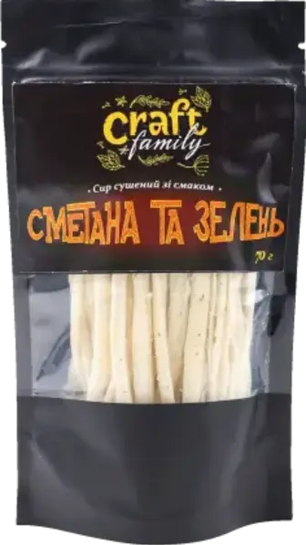 Сир Craft family сушений зі смаком сметани та зелені 70 г
