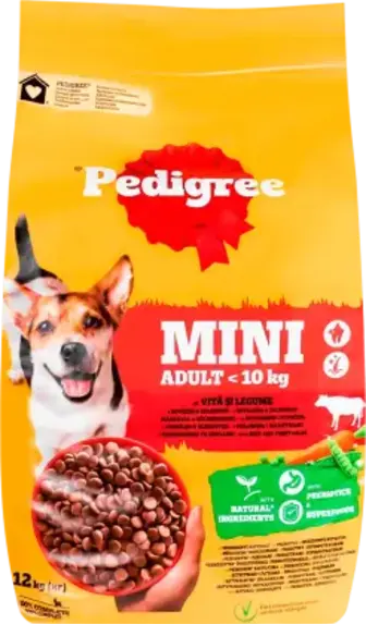 Корм для собак Pedigree з яловичиною та овочами для дорослих малих порід 12 кг