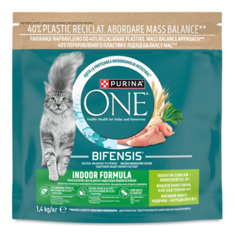 Корм для котів ONE Indoor з індичкою сухий (1,4кг)