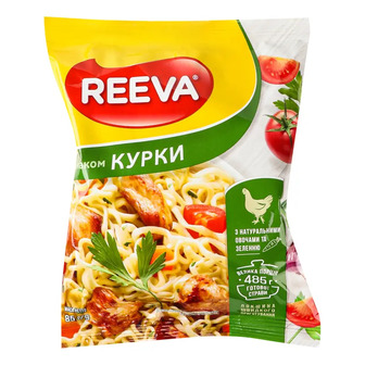 Локшина Reeva швидкого приготування зі смаком курки 85 г (918657)